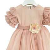 Abito Mezza Manica Elegante In Tulle Neonata BUFI B0463A