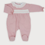 Tutina Intera In Cotone Con Punto Smoke Neonata SARDON HA314