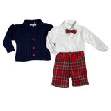Completo Elegante 4 Pezzi Scozzese Neonato LA SARTORIA DEI PICCOLI L403