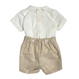 Completo Corto Elegante In Lino Con Bermuda Neonato PONTO POR PONTO 6329