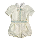 Completo Corto Elegante In Lino Con Bermuda Neonato PONTO POR PONTO 6311
