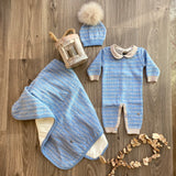 Set Corredino "AMORE MIO" Neonato azzurro NINNAOH