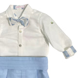 Completo Elegante In Lino Con Bermuda Camicia E Papillon Neonato MIMILU' 588N