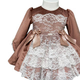 Abito Manica Lunga In Velluto Bambina MIMOSA MIMO