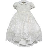 Abito Elegante Battesimale Lungo In Pizzo Neonata ISABEL B246