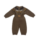 Completo Con Salopette E Maglioncino In Lana Marrone Neonato WEDOBLE I2308310A