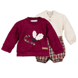 Completo Tre Pezzi In Caldo Cotone Neonato CALAMARO 11088