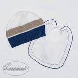 Coordinato Cappello E Bavetta In Cotone Neonato LA SARTORIA DEI PICCOLI LR1012