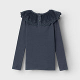 Maglia In Caldo Cotone Millerighe Con Pizzo Neonata NAME IT 13221616