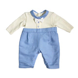 Tutina Intera In Misto Lana Panna E Celeste Neonato NINNAOH I23241TNP