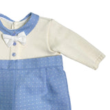 Tutina Intera In Misto Lana Panna E Celeste Neonato NINNAOH I23241TNP