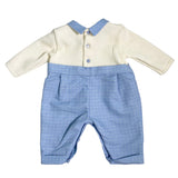 Tutina Intera In Misto Lana Panna E Celeste Neonato NINNAOH I23241TNP