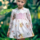 Abito Manica Lunga In Caldo Cotone con Fatine Bambina MIMOSA CAMELIA