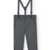 Pantalone Lungo In caldo Cotone Elasticizzato Con Bretelle Neonato BOBOLI 717050