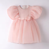 Abito Elegante Mezza Manica In Organza Neonata SARABANDA 8261