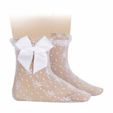 Short Elegant Micro Fiber Sock With Bow Newborn CONDOR 501