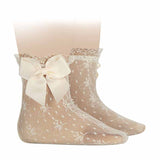 Short Elegant Micro Fiber Sock With Bow Newborn CONDOR 501