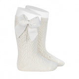 Lange perforierte Socken mit Schleife für Mädchen CONDOR 2519