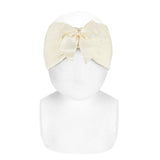 Fascia Con Rombi In Lana Merinos Con Fiocco Neonata CONDOR 50008