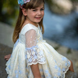 Abito Elagante Cerimonia Con Culotte In Cotone Panna Neonata MIMOSA VENUS