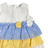 2-teiliger Anzug mit runden Ärmeln und Hosenrock aus Baumwolle mit Volants Neugeborenes NINNAOH E2232