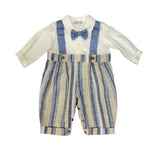 Baby Linen Romper Striped Pattern NINNAOH E22214