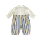 Baby Linen Romper Striped Pattern NINNAOH E22214