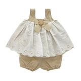 Abito Smanicato Con Culotte In Pizzo San Gallo Neonata LA SARTORIA DEI PICCOLI LPB102