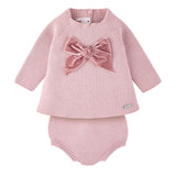 Completo Con Culotte Con Fiocco In Velluto Neonata CONDOR 55811