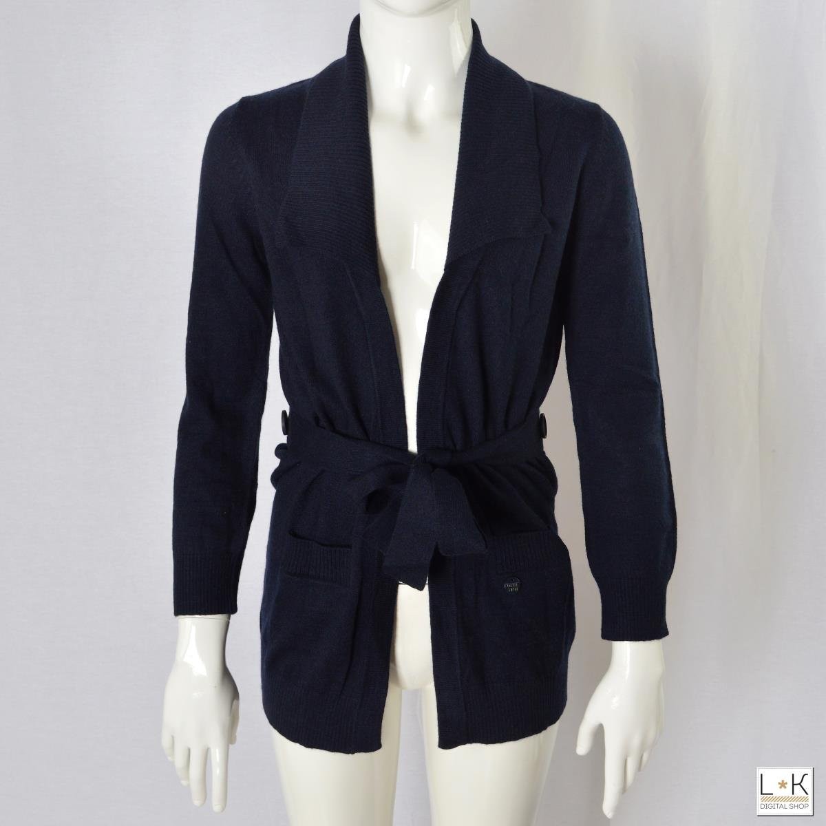 Cardigan In Misto Lana Blu Bambina Take Two M02534 - TAKE TWO - LuxuryKids