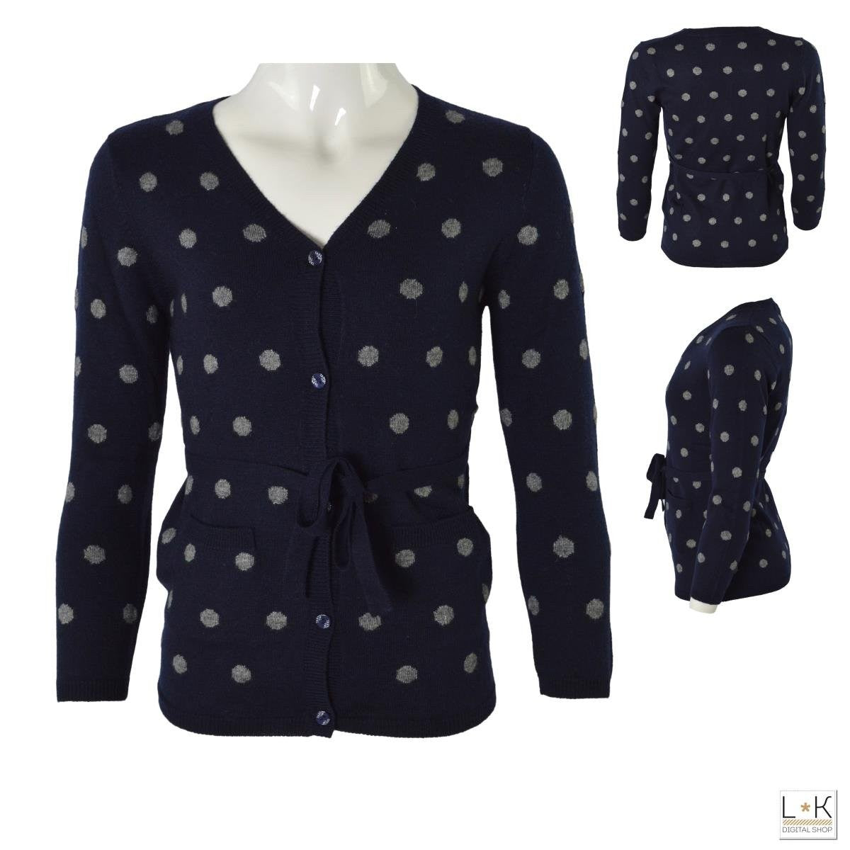 Cardigan In Misto Lana Blu Bambina Take Two M02859 - TAKE TWO - LuxuryKids