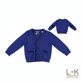 Cardigan in Misto Lana Blu Cobalto Bambino Sarabanda R101 - SARABANDA - LuxuryKids
