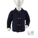 Cardigan in Misto Lana Blu in Tinta Unita Neonato Muffin&Co 6704 - MUFFIN&CO - LuxuryKids