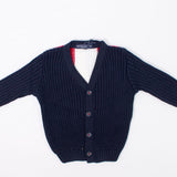 Cardigan Misto Lana Blu e Nero Bambino Manuell&Frank MF4156B - MANUELL&FRANK - LuxuryKids