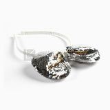 Cerchietto Con Fiocco In Full Paillettes Oro E Argento Bambina Sarabanda J812 - SARABANDA - LuxuryKids