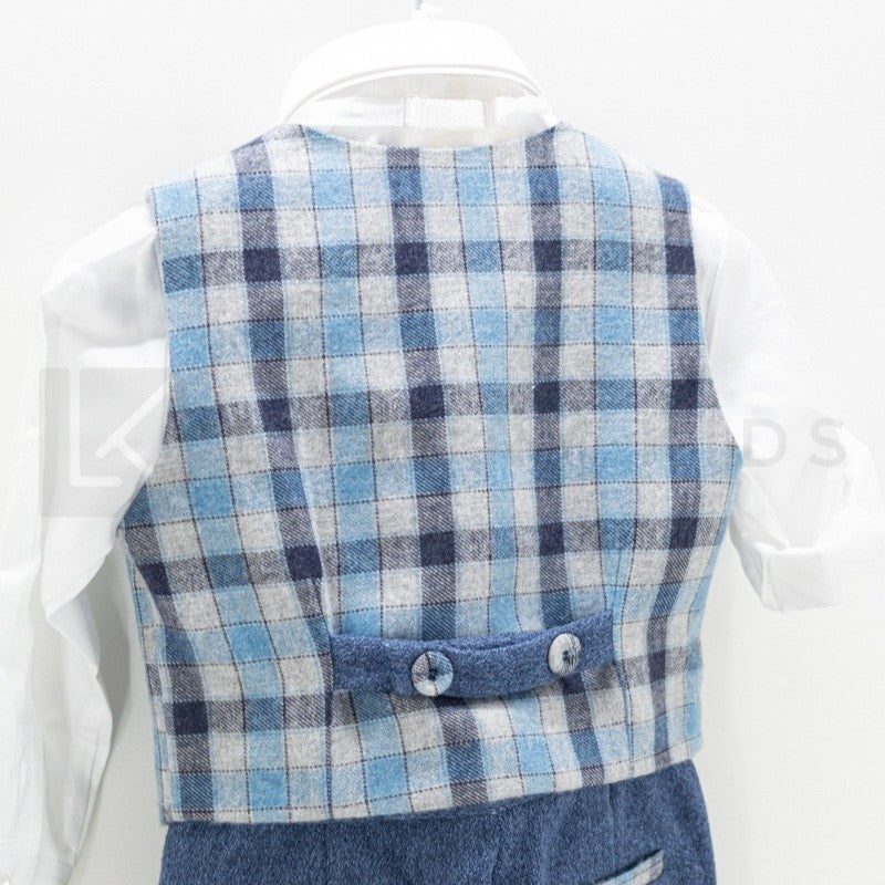 Completo 3 Pezzi Blu Neonato Creazioni Luana 3158 - CREAZIONI LUANA - LuxuryKids