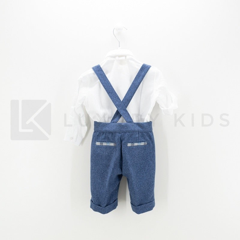 Completo 3 Pezzi Blu Neonato Creazioni Luana 3158 - CREAZIONI LUANA - LuxuryKids