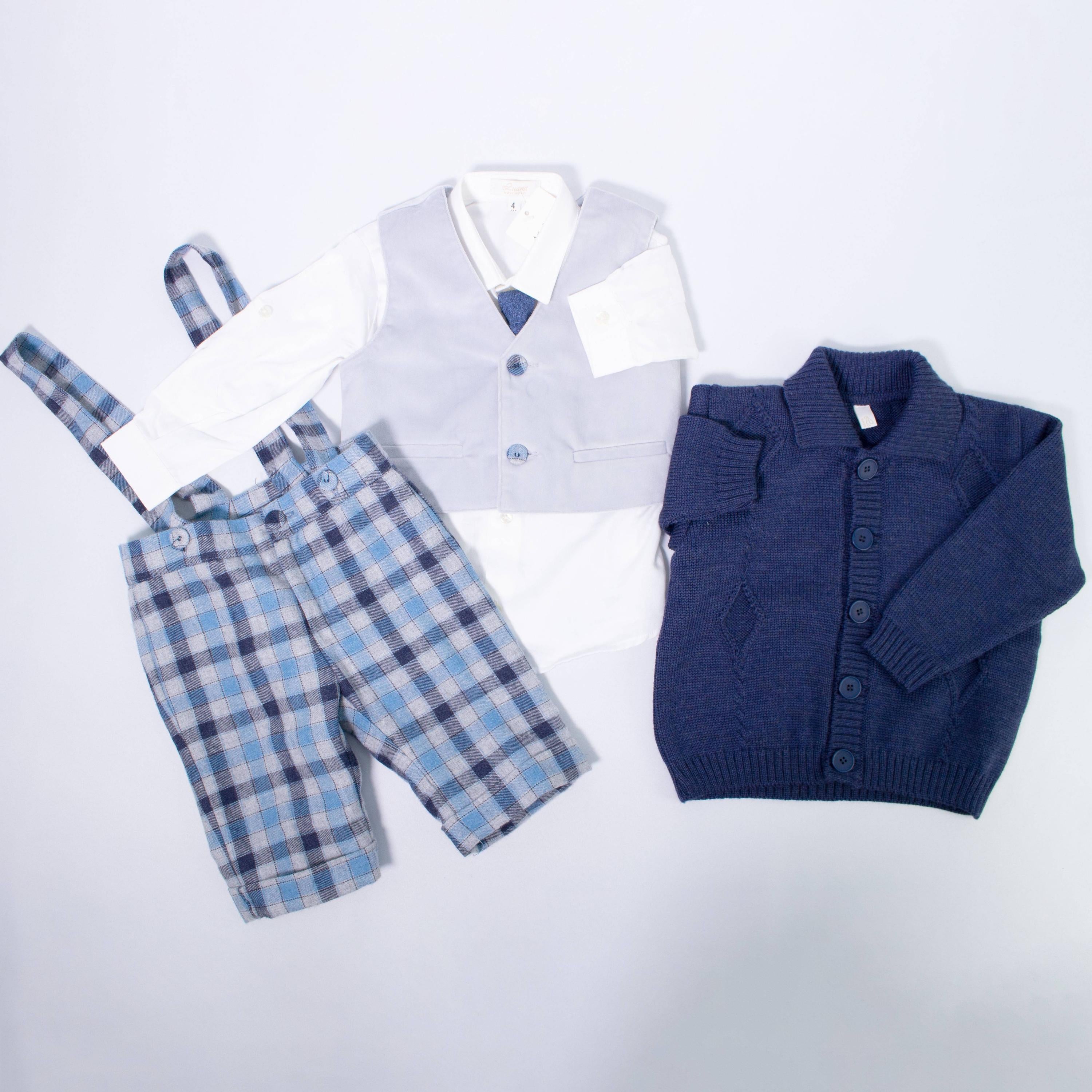 Completo 4 pezzi Con Bermuda E Maglioncibo Neonato Luana 3160 - CREAZIONI LUANA - LuxuryKids