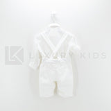 Completo 4 Pezzi Bianco Seta In Velluto Battesimo Neonato Creazioni Luana 3150 - CREAZIONI LUANA - LuxuryKids