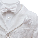 Completo 4 Pezzi Elegante Cotone Bianco Neonato BUFI B5100A - BUFI - LuxuryKids