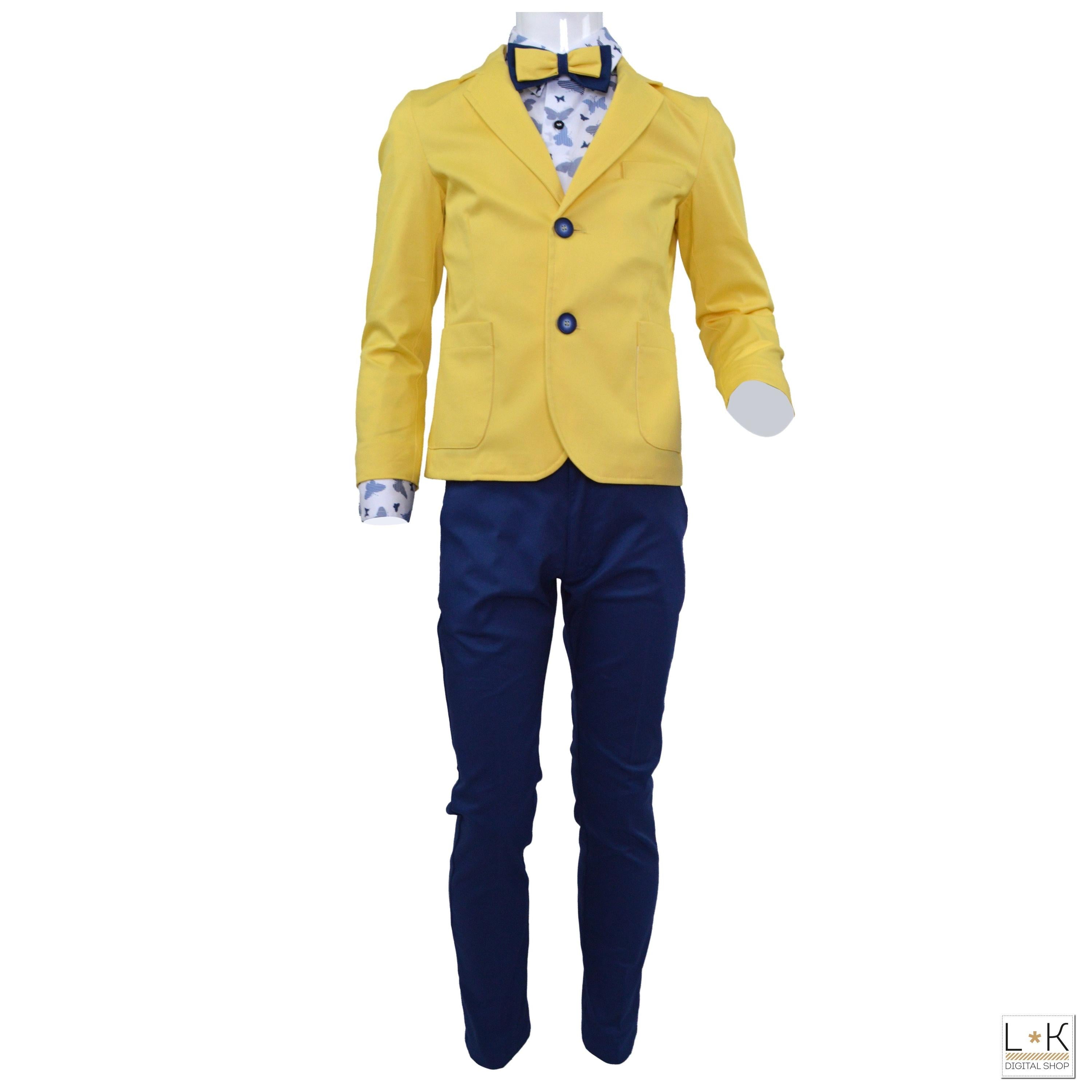 Completo 5 Pezzi Elegante Bambino Giallo Senape Bufi M10048G1 - BUFI - LuxuryKids