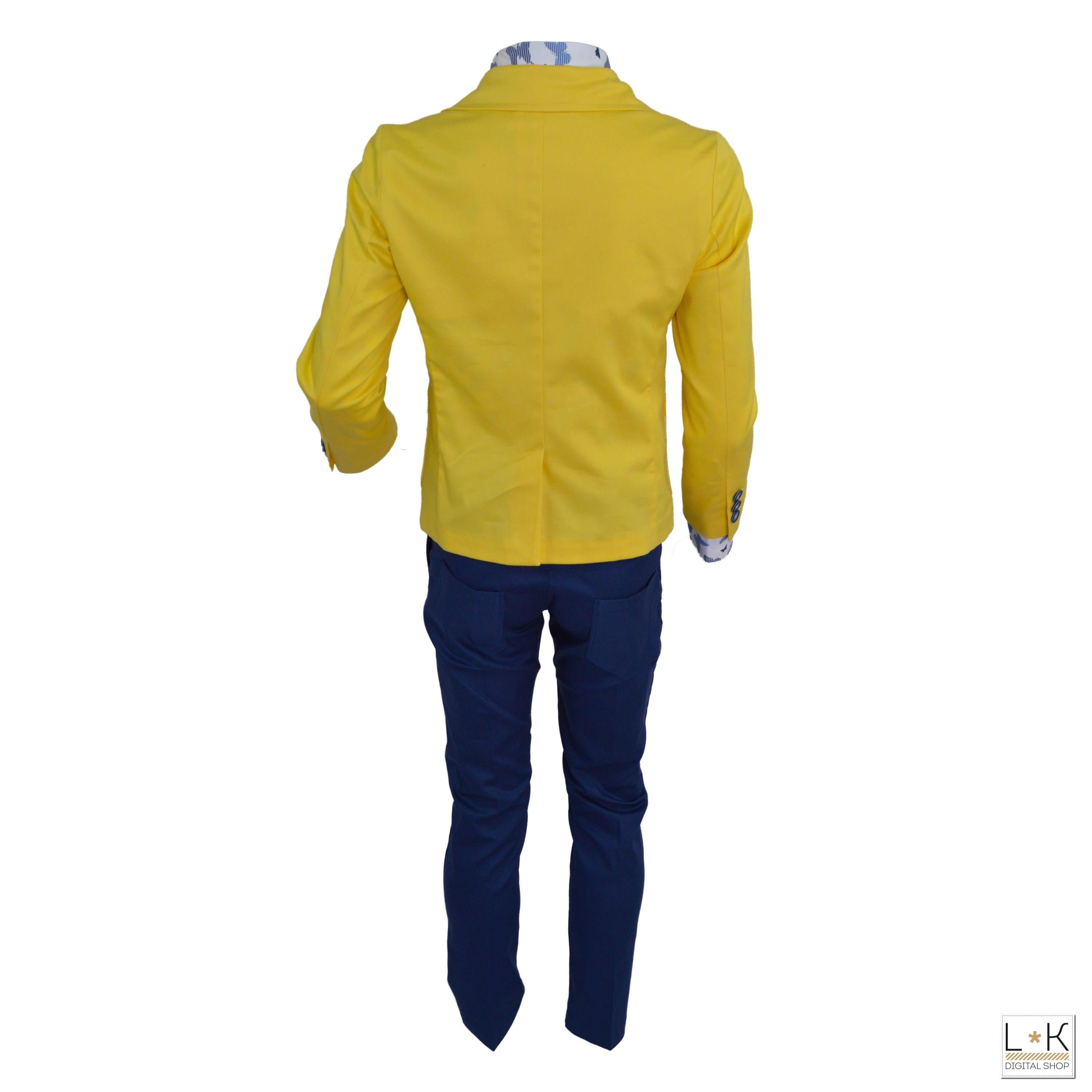 Completo 5 Pezzi Elegante Bambino Giallo Senape Bufi M10048G1 - BUFI - LuxuryKids