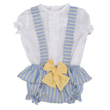 Completo Camicia e Culotte Con Bretelle Celeste Neonata DEL SUR 1834 - DEL SUR - LuxuryKids