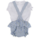 Completo Camicia e Culotte Con Bretelle Celeste Neonata DEL SUR 1834 - DEL SUR - LuxuryKids