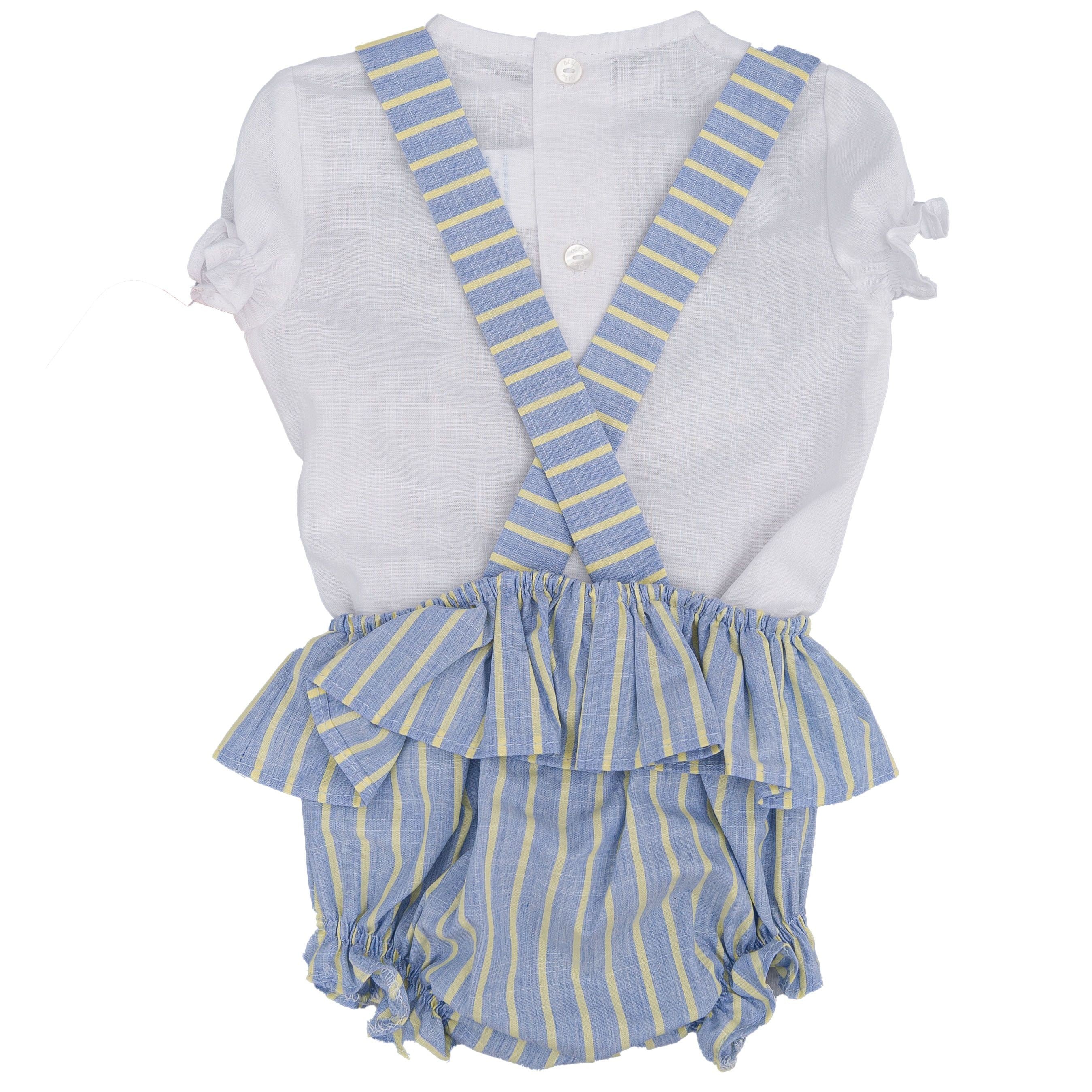 Completo Camicia e Culotte Con Bretelle Celeste Neonata DEL SUR 1834 - DEL SUR - LuxuryKids