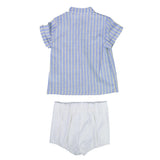 Completo Camicia e Pantaloncino Celeste-Panna Neonato DEL SUR 0282 - DEL SUR - LuxuryKids