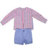 Completo Camicia e Pantaloncino Cotone a Righe Neonato DEL SUR 1245 - DEL SUR - LuxuryKids