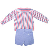 Completo Camicia e Pantaloncino Cotone a Righe Neonato DEL SUR 1245 - DEL SUR - LuxuryKids