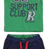 Completo Con Canotta E Pantaloncino In Cotone Verde Neonato Sarabanda W731 - SARABANDA - LuxuryKids