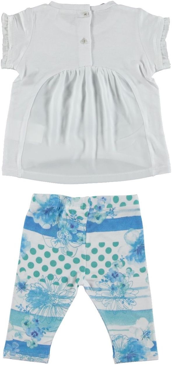 Completo Con Leggings E Maxi Shirt In Cotone Elasticizzato A Fantasia Bambina Sarabanda Q608 - SARABANDA - LuxuryKids